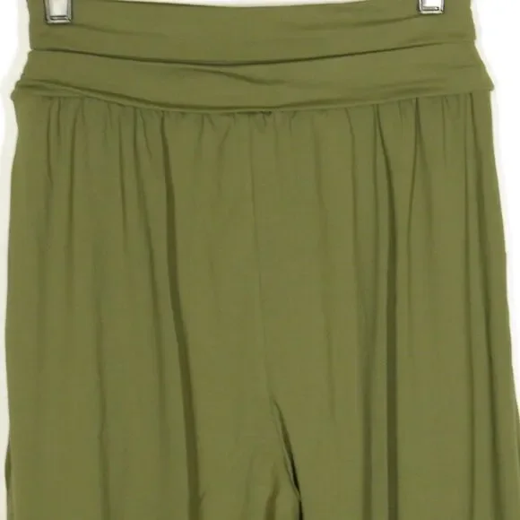 Halara Olive Super High Waist Flowy Wide Leg Pull On Side Pocket Pants Size XS - Picture 9 of 11